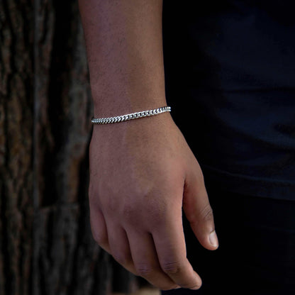 Miami Cuban Bracelet in White Gold -5mm