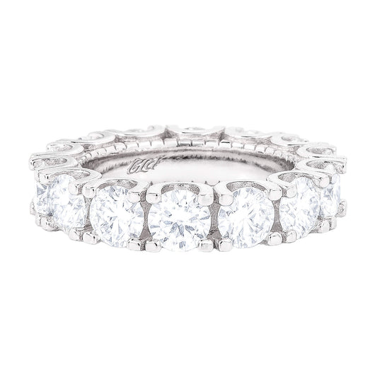 Moissanite Diamond Band Ring in Sterling Silver - 5mm