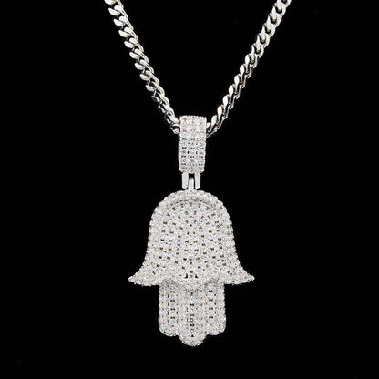 Hamsa Pendant in White Gold