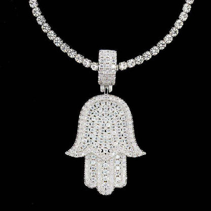 Hamsa Pendant in White Gold