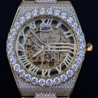 Iced Alpha Era Luminous Skeleton Gold w/ Rubber Strap - The GLD Shop