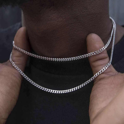 Micro Cuban in White Gold- 3mm