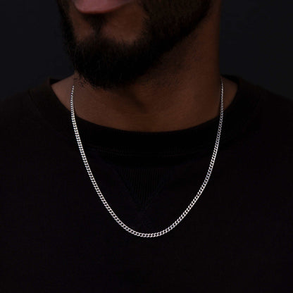 Solid White Gold Micro Cuban (2.5mm)