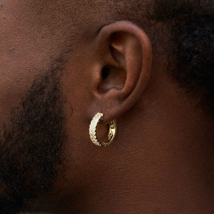 Double Row Hoop Earrings in Yellow Gold