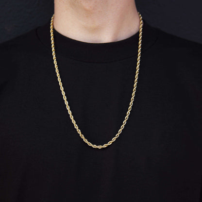 Solid Gold Rope Chain (4mm)