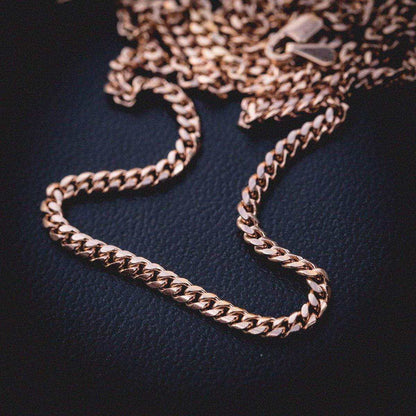 Solid Rose Gold Micro Cuban (2.5mm) - The GLD Shop
