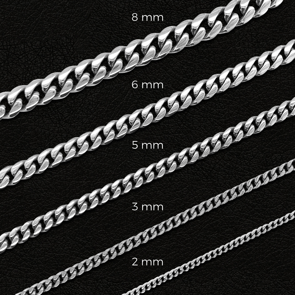 Micro Cuban Chain in White Gold- 3mm
