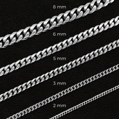 Micro Cuban Chain in White Gold- 3mm